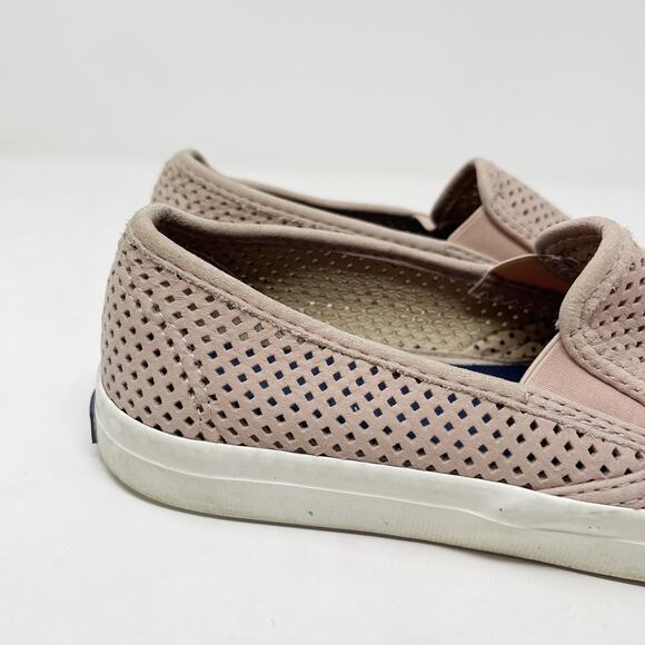 Sperry Womens 6.5 Rose Pink Seaside Perforated Leather Slip On Sneaker Shoe - Picture 2 of 12